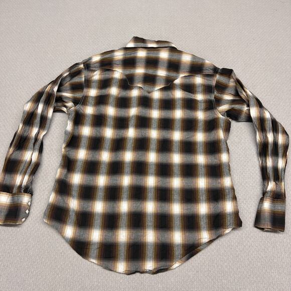 Vtg Rockmount Ranch Wear Pearl Snap Shirt Mens Small Plaid Diamond Western Retro - Picture 2 of 7